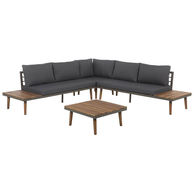 Beliani CORATO - Loungeset-Grijs-Acaciahout