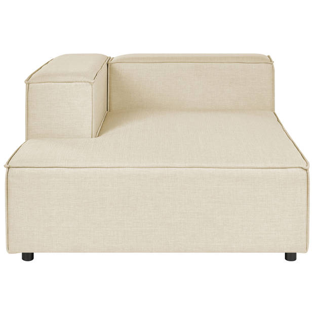 Beliani APRICA - Chaise longue-Beige-Linnen