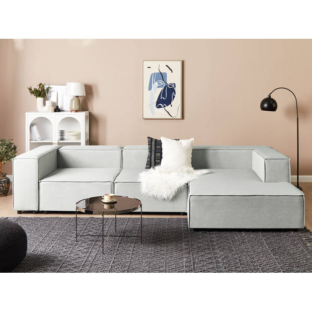 Beliani APRICA - Modulaire Sofa-Grijs-Linnen