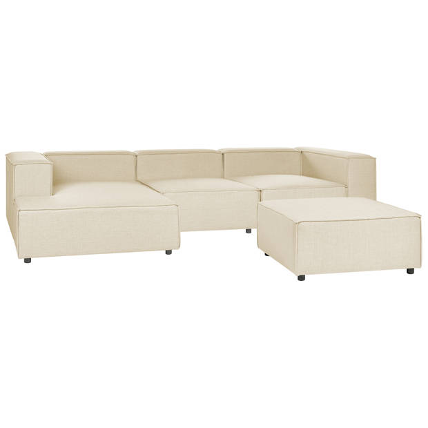 Beliani APRICA - Modulaire Sofa-Beige-Linnen