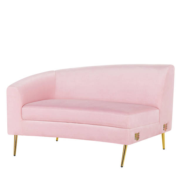 Beliani MOSS - Modulaire Sofa-Roze-Fluweel