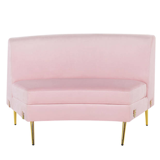 Beliani MOSS - Modulaire Sofa-Roze-Fluweel