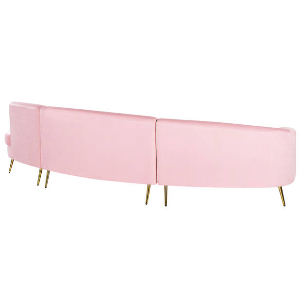 Beliani MOSS - Modulaire Sofa-Roze-Fluweel