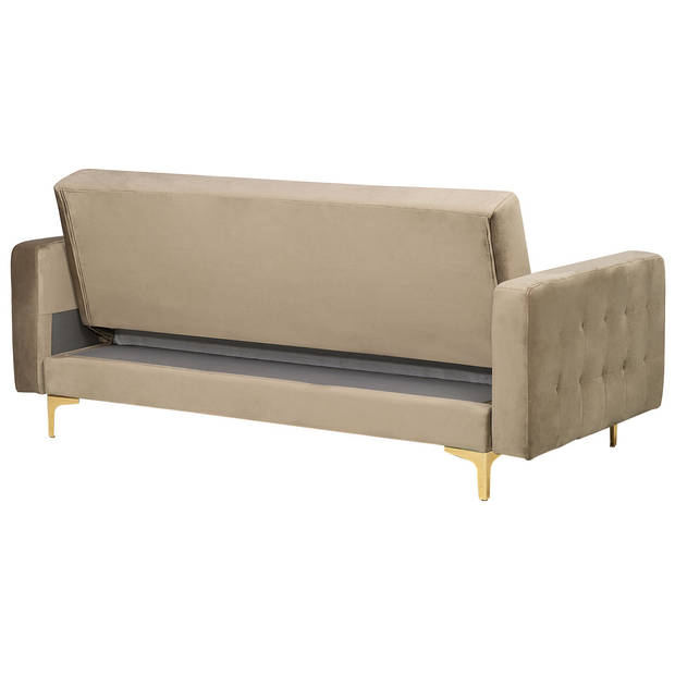 Beliani ABERDEEN - Driezitsbank-Beige-Fluweel