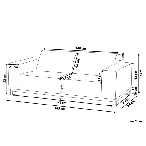 Beliani ROVIGO - Tuinsofa-Grijs-Polyester