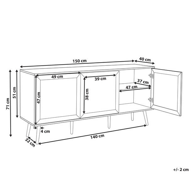 Beliani OPOCO - Sideboard-Zwart-MDF