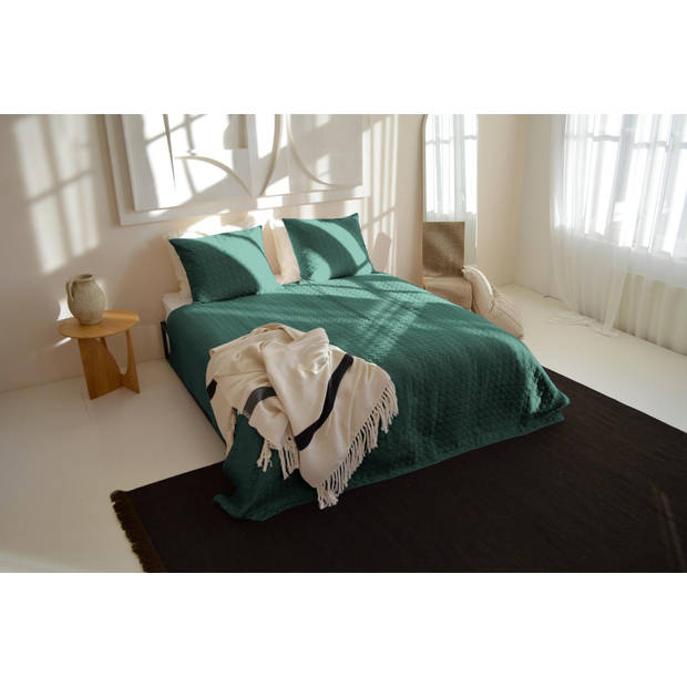 Zydante Home® - Bedsprei Incl. 2 Hoezen - 220x240 cm + 2 * 60x70 cm kussenslopen - Donkergroen