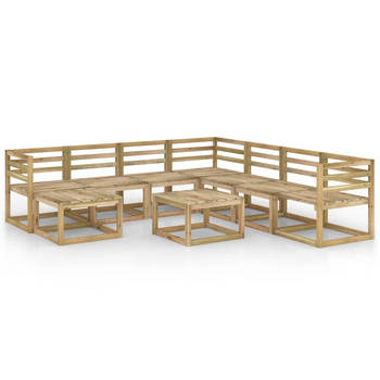 The Living Store Loungeset Pallet - 64 x 64 x 70 cm - Grenenhout
