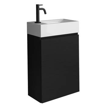Badplaats Toiletmeubel Angela 40cm - zwart houtnerf