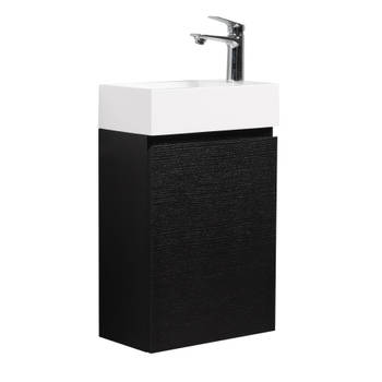 Badplaats Toiletmeubel Angela 40cm - zwart houtnerf