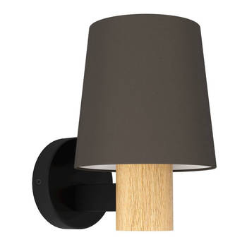 EGLO EDALE Wandlamp - E27 - 15 cm - Zwart;Bruin