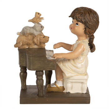 Clayre & Eef Beeld Meisje 10 cm Bruin Polyresin Bruin