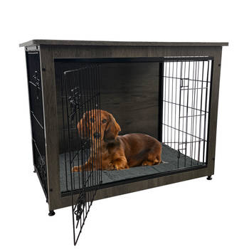 MaxxPet Houten Hondenbench - Hondenhuisje voor binnen - Hondenhok - kennel - 69x51x60cm