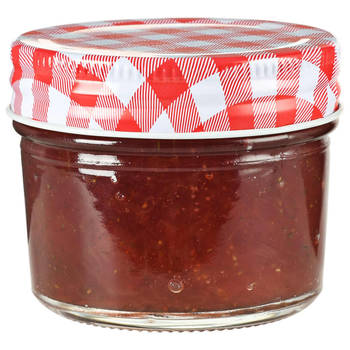 The Living Store Glazen jampotjes - 110 ml - Ideaal voor chutney - jam - augurken - Doorzichtig glas - Brede opening