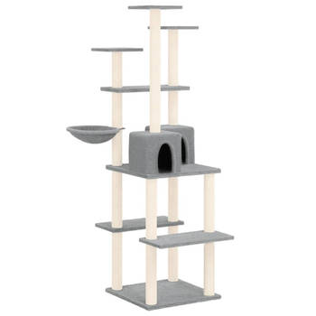 The Living Store Luxe Kattenboom - Krabbestendig - Compact Kattenmeubel - Inclusief Huisjes - Hangmat en Platforms -