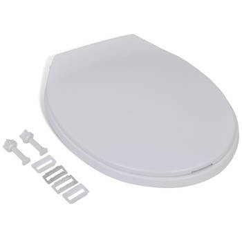 The Living Store Toiletbril - Ovaal - Polypropyleen - Wit - Soft Close - Geschikt voor alle toiletpotten - 46 x 34 cm -