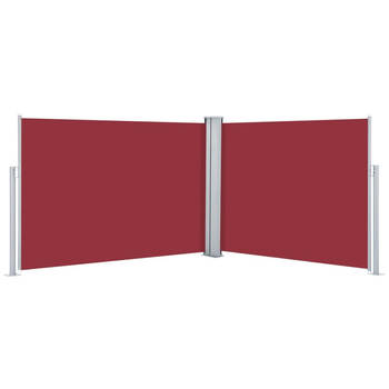 The Living Store Zijluifel Groot - 120 x (0 - 1.000) cm - Rood - Uittrekbaar - Automatische terugrol - Polyester met