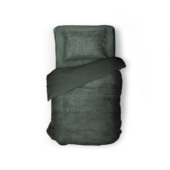 Eleganzzz Dekbedovertrek Teddy Pluche - donker groen 140x200/220cm