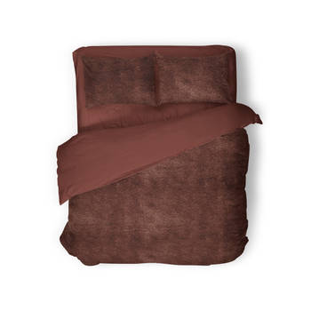 Eleganzzz Dekbedovertrek Flanel Fleece - roze bruin 240x200/220cm