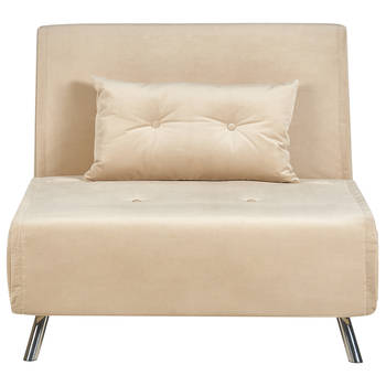 Beliani FARRIS - Slaapbank-Beige-Fluweel