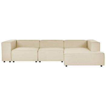 Beliani APRICA - Modulaire Sofa-Beige-Linnen