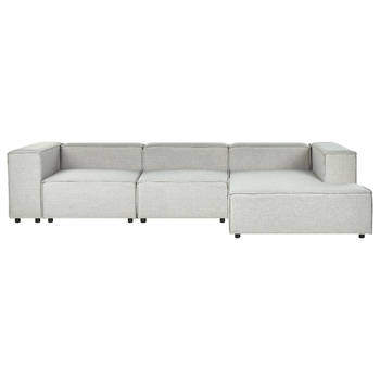 Beliani APRICA - Modulaire Sofa-Grijs-Linnen