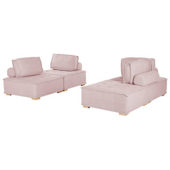 Beliani TIBRO - Modulaire Sofa-Roze-Polyester