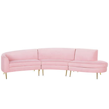 Beliani MOSS - Modulaire Sofa-Roze-Fluweel