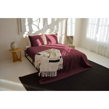 Zydante Home® - Bedsprei Incl. 2 Hoezen - 220x240 cm + 2 * 60x70 cm kussenslopen - Bordeaux Rood