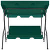 The Living Store Tuinschommelbank Groen - Stalen Frame - Waterbestendig Polyester - 170x110x153 cm