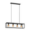 EGLO Eldrick Hanglamp - 4xE27 - 85 cm - industrieel - Staal - Zwart