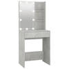 The Living Store Kaptafel Betongrijs - Voldoende opbergruimte - 60 x 40 x 140 cm - LED-verlichting met USB - Duurzaam