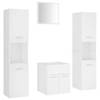 The Living Store Badkamermeubelset - Wit - Spiegel 40x1.5x37 cm - Wastafelkast 41x38.5x46 cm - Hoge kast 30x30x130 cm -