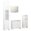 The Living Store Badkamerset - wit - 1x spiegel - 1x medium kast - 1x hoge kast - 1x wastafelkast - opbergruimte -