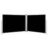 The Living Store Zijluifel Grote - verstelbare breedte 100 x (0 - 1.000) cm - Zwart UV-bestendig polyester met
