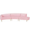 Beliani MOSS - Modulaire Sofa-Roze-Fluweel