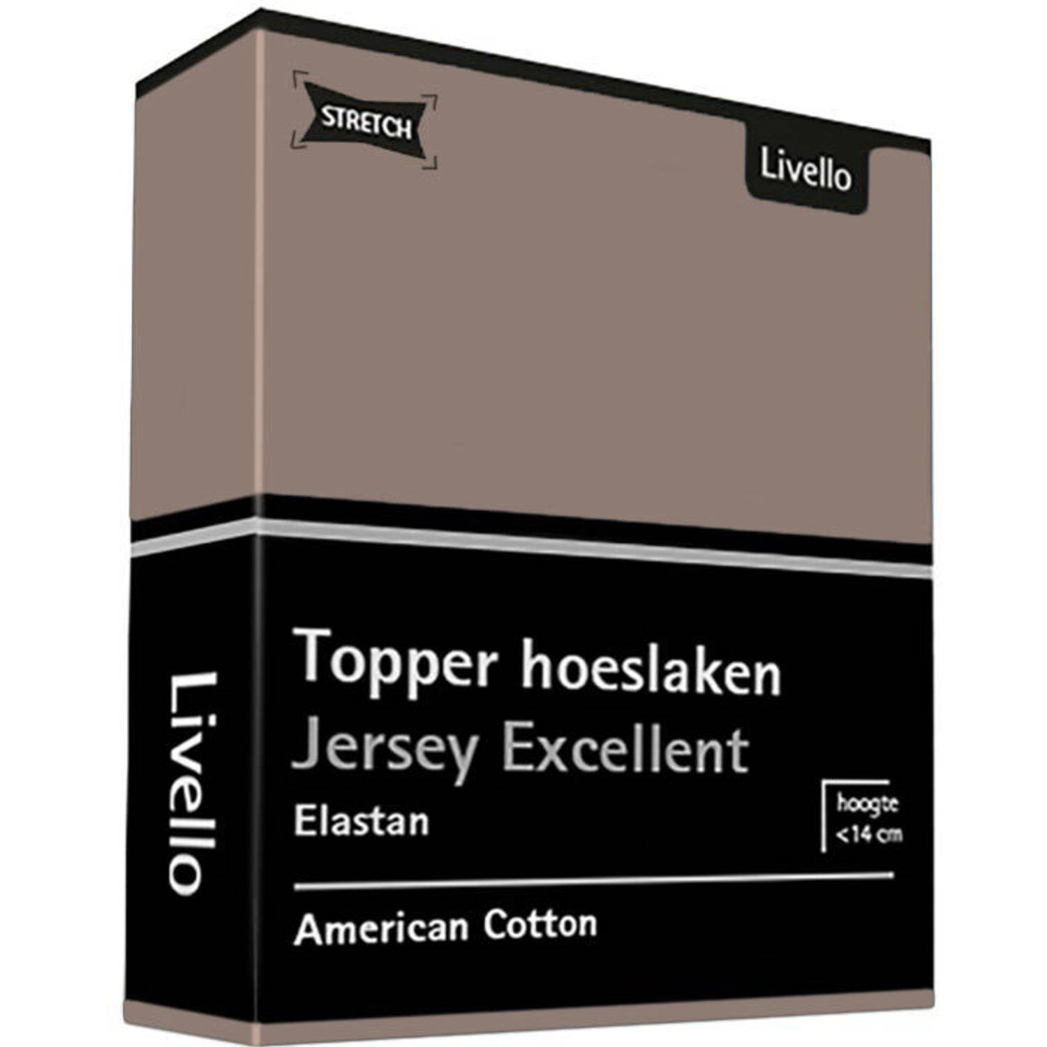 Livello Hoeslaken Topper Jersey Excellent Taupe 250 gr 180x200 t/m 200x220