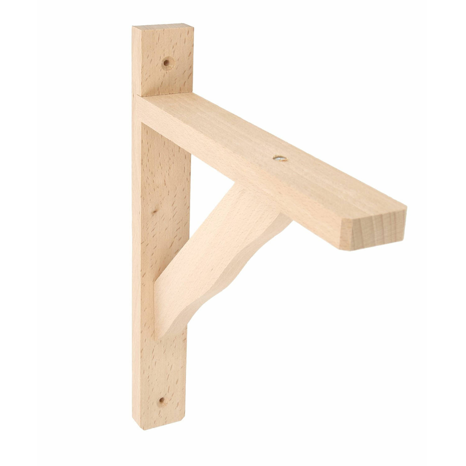 AMIG Plankdrager/planksteun van hout - lichtbruin - H280 x B230 mm - boekenplank steunen - tot 95 kg