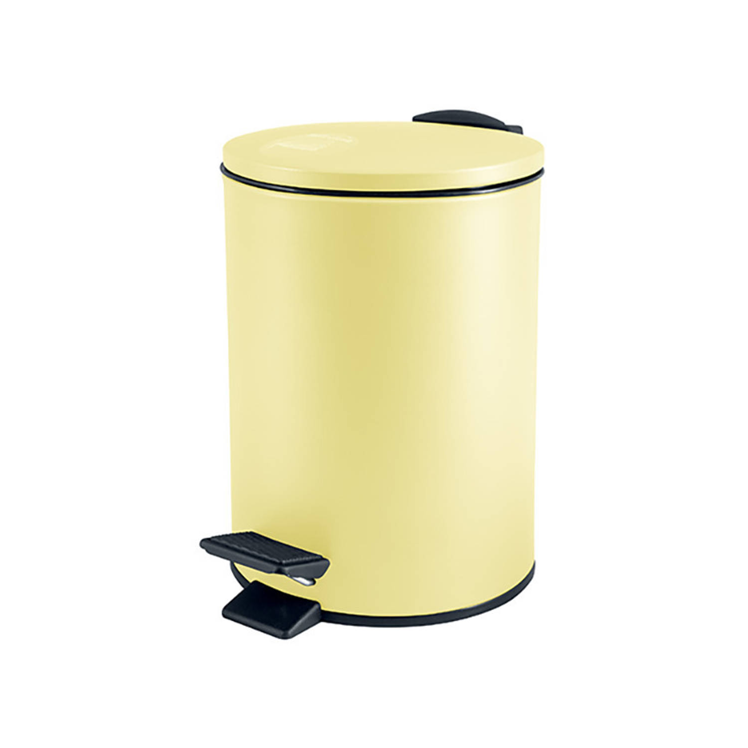 Spirella Pedaalemmer Cannes - geel - 5 liter - metaal - L20 x H27 cm - soft-close - toilet/badkamer