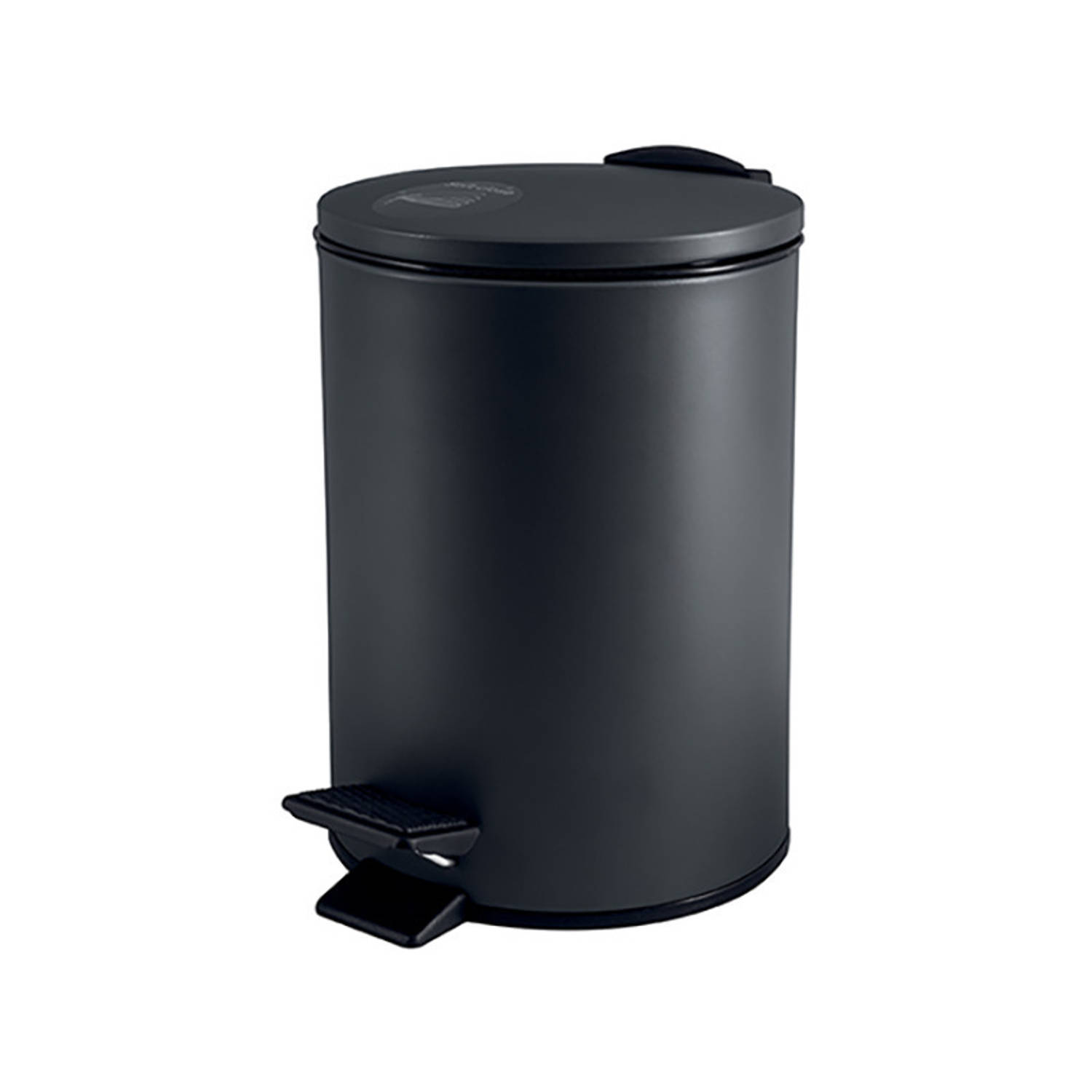 Spirella Pedaalemmer Cannes - zwart - 3 liter - metaal - L17 x H25 cm - soft-close - toilet/badkamer