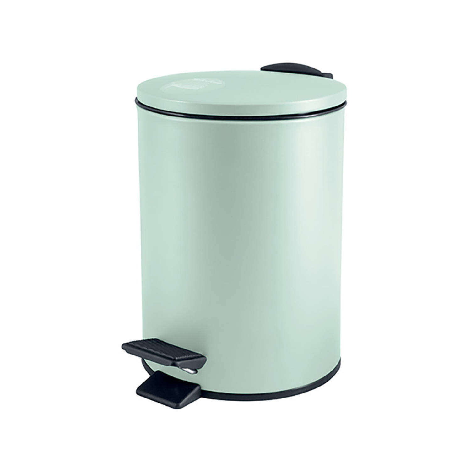 Spirella Pedaalemmer Cannes - mintgroen - 5 liter - metaal - L20 x H27 cm - soft-close - toilet/badkamer