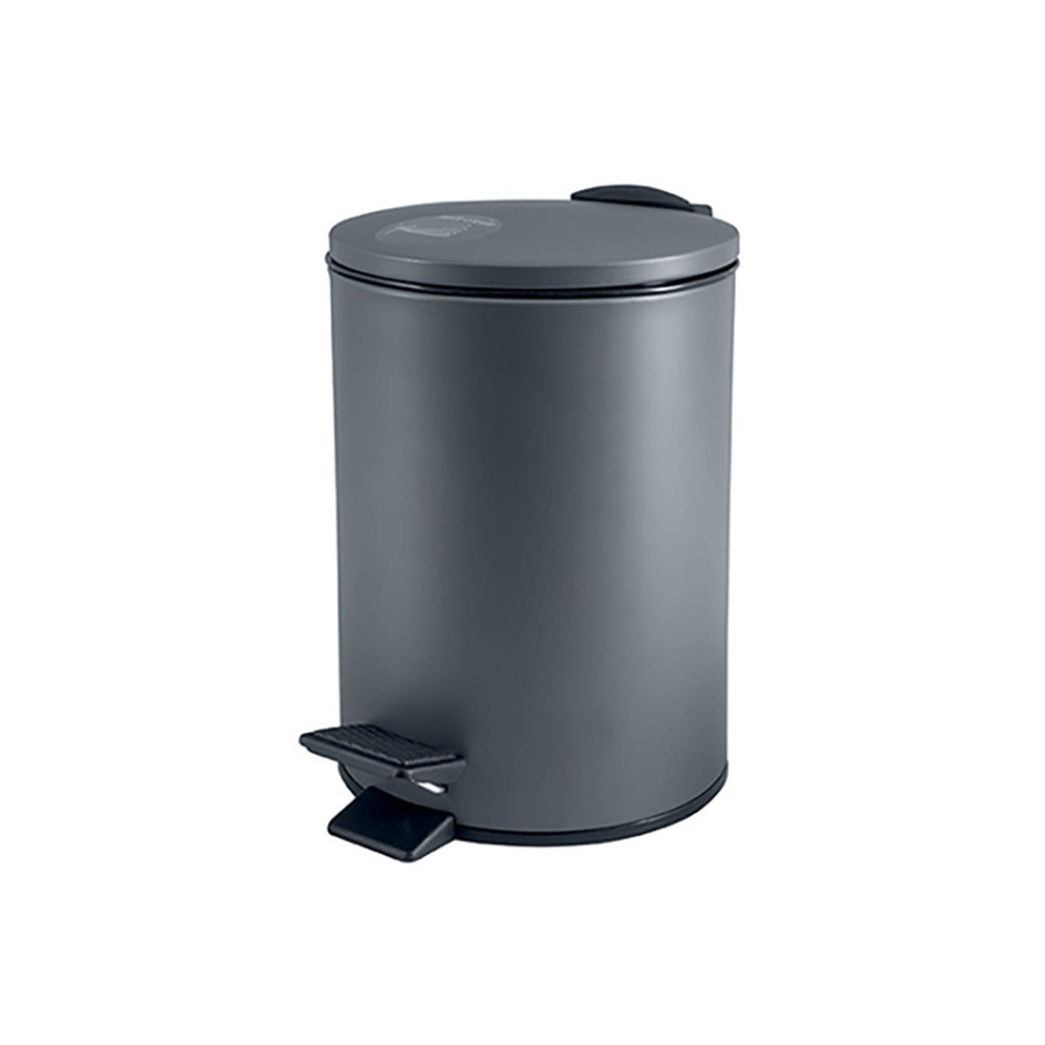 Spirella Pedaalemmer Cannes - donkergrijs - 3 liter - metaal - L17 x H25 cm - soft-close - toilet/badkamer