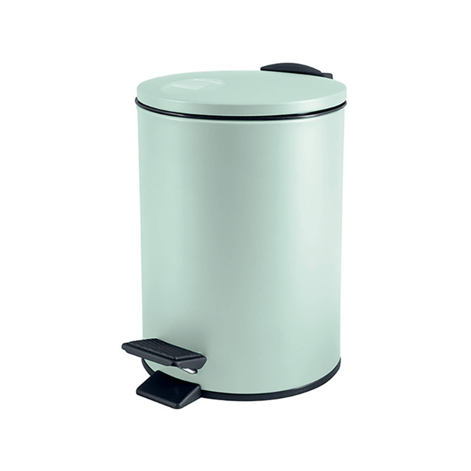 Spirella Pedaalemmer Cannes mintgroen 3 liter metaal L17 x H25 cm soft-close toilet-badkamer Pedaale