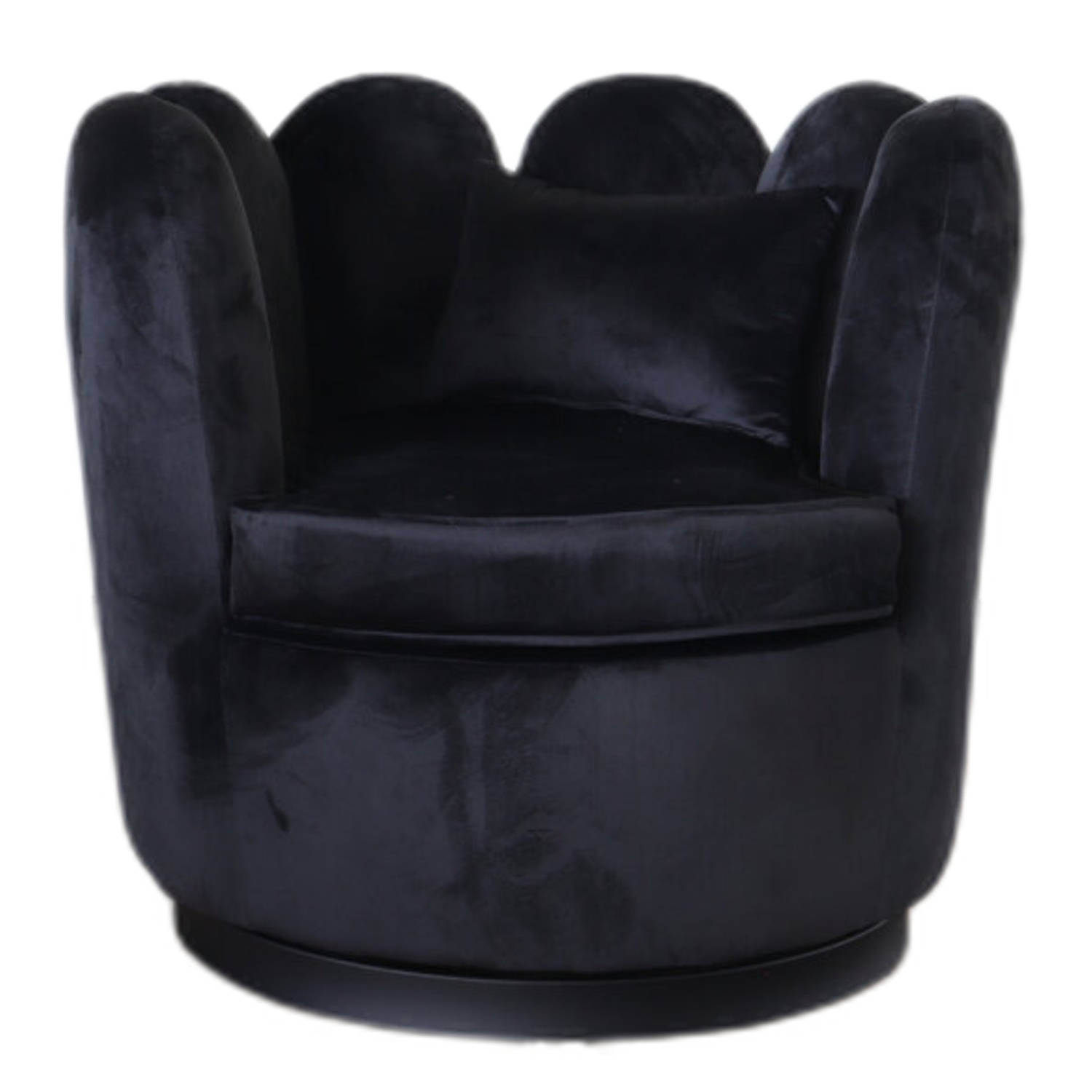 Fauteuil Daphne velvet zwart draaibare fauteuil