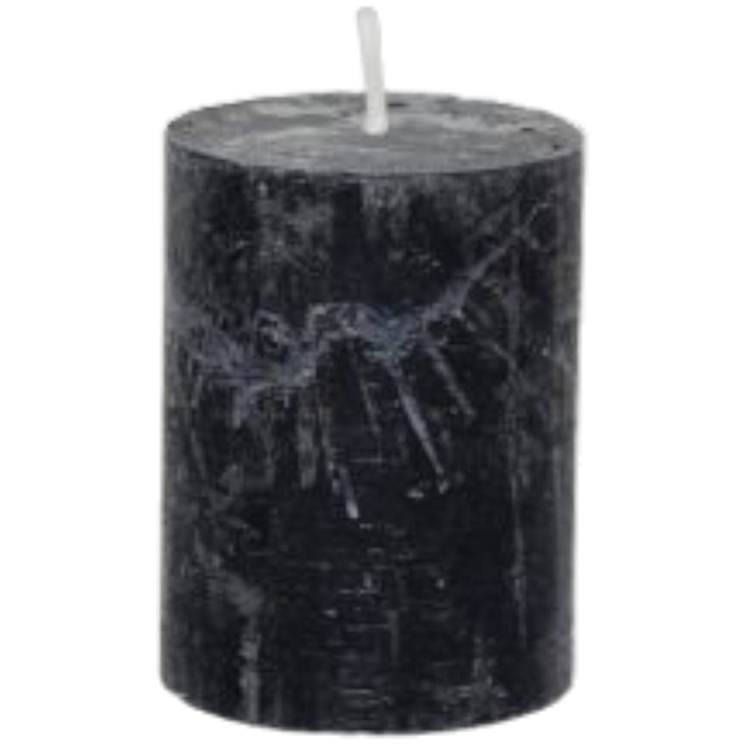 Branded by kaarsen pillar ø7cm x 8cm black set van 6