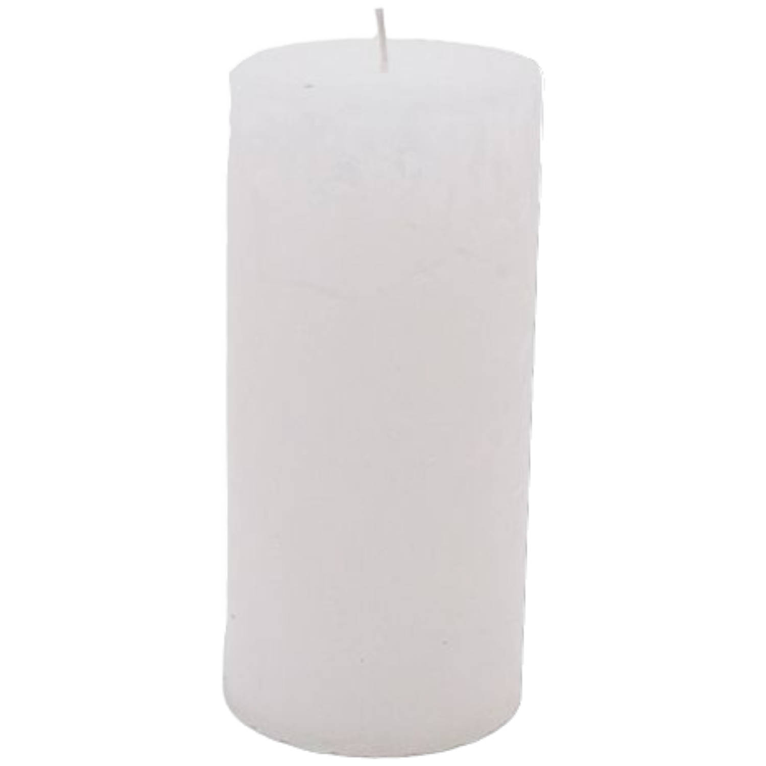 Branded by kaarsen pillar ø7cm x 15cm white set van 6