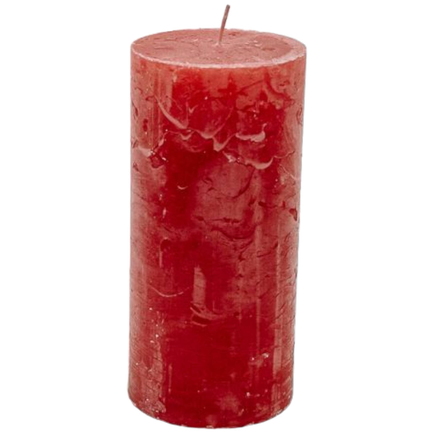 Branded by kaarsen pillar ø7cm x 15cm post red set van 6