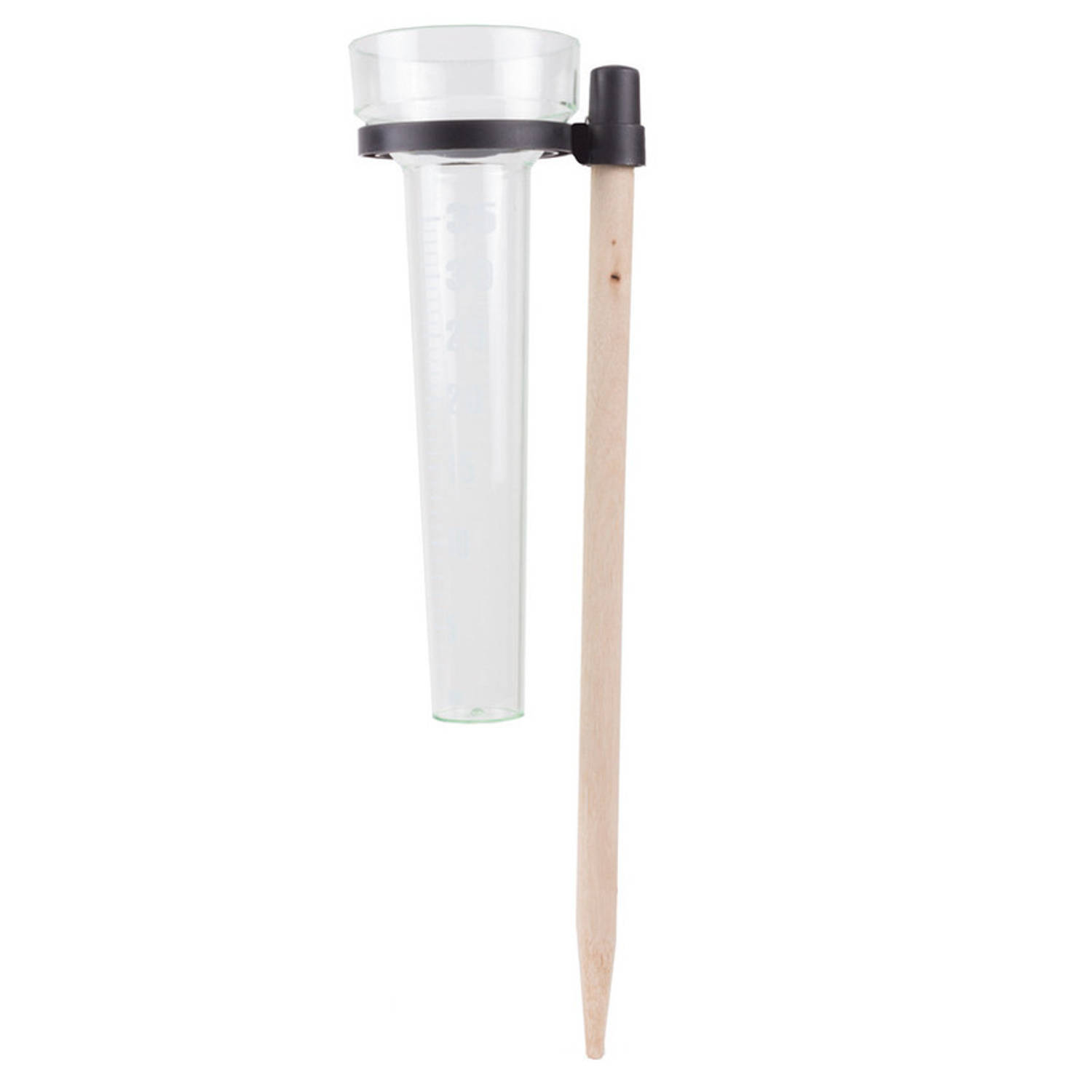Benson Regenmeter-neerslagmeter glas op een stok kunststof-hout 36 cm Regenmeters