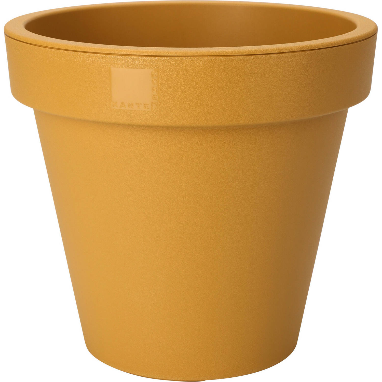 Pro Garden Plantenpot/bloempot Botanic - Tuin buiten - kunststof - okergeel - Dia 40 cm - rond