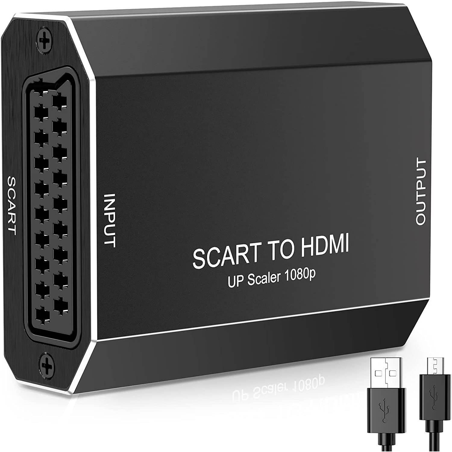 Gadgetplace Scart naar HDMI converter Staal design 1080P adapter Scart omvormer HDMI Switch